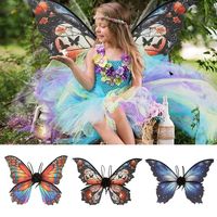 Halloween Costume Fairy Wings Dress-Up Stage Performance Cosplay Accessories Gift Simulation Butterfly Wings for Women Girls