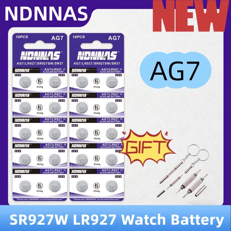 

High Capacity 5-50pcs AG7 Alkaline SR927W 1.5V Button Cell Battery LR927 LR57 399 GR927 G7 Watch Toys Remotes Cameras with gift