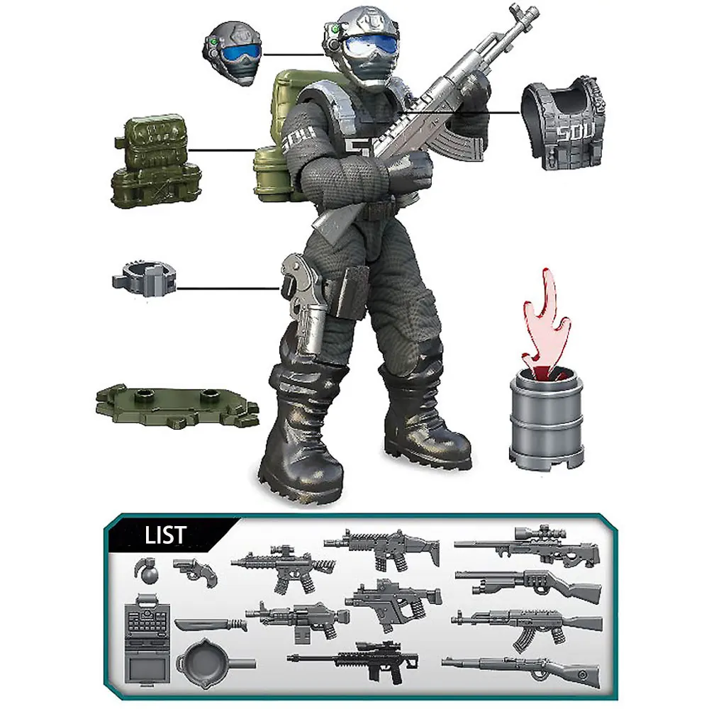 Guerra Mondiale 2 WW2 Esercito Soldati Militari SWAT Forze Speciali Figure Modello Building Blocks Mattoni Giocattoli Per Bambini Regalo 1 pz Casuale