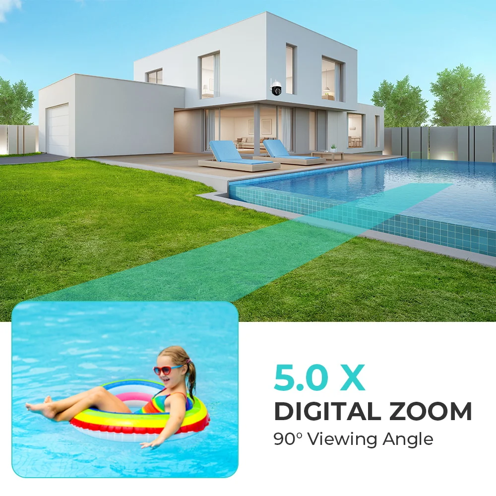 Reobiux Wifi PTZ Camera 8MP IP Cam Outdoor Surveillance Camera IP66 Waterproof Home CCTV Security System With Noice Alarm