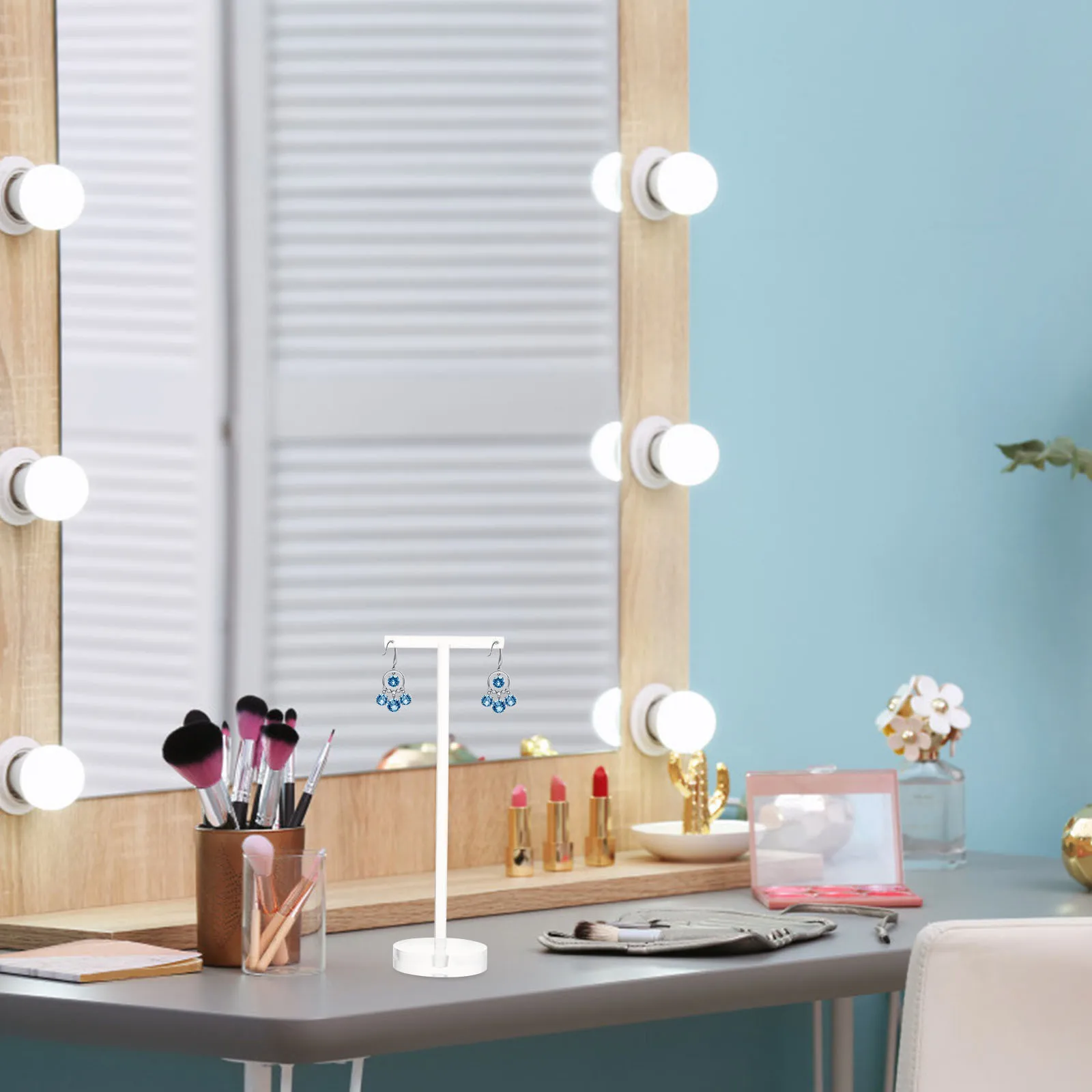 

1Pcs Acrylic T-Shape Earring Storage Rack Display Stand Organizer Jewelry Holder Boutique Desktop Decoration Earring Organizer
