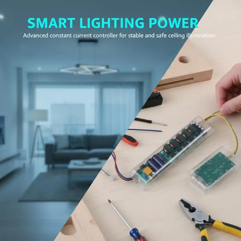 

Умный потолочный светильник с дистанционным управлением, блоком питания, простым монтажом, адаптером и регулируемой яркостью для домашнего декора