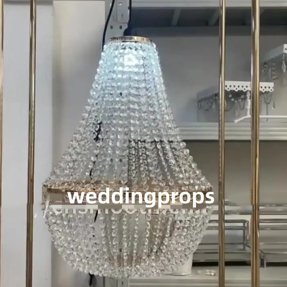 10pcsWedding Props not Crystal acrylic Chandelier Luxury Party Events Stage Decor Light weight  Wedding Arch Wedding Centerpiece