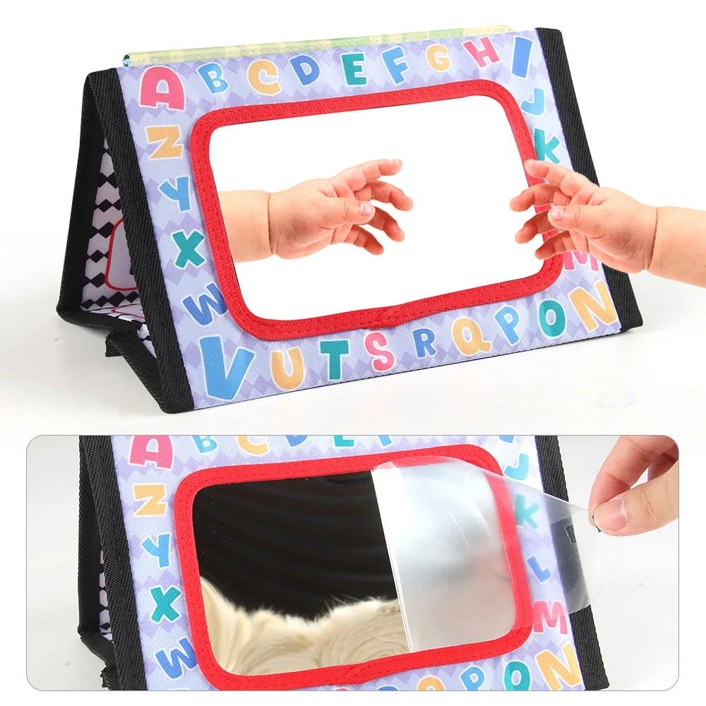 Tummy Time Mirror for Babies Black and White Toys Infants High Contrast Baby Toys For Newborn Baby Sensory Gift 0-12 Months