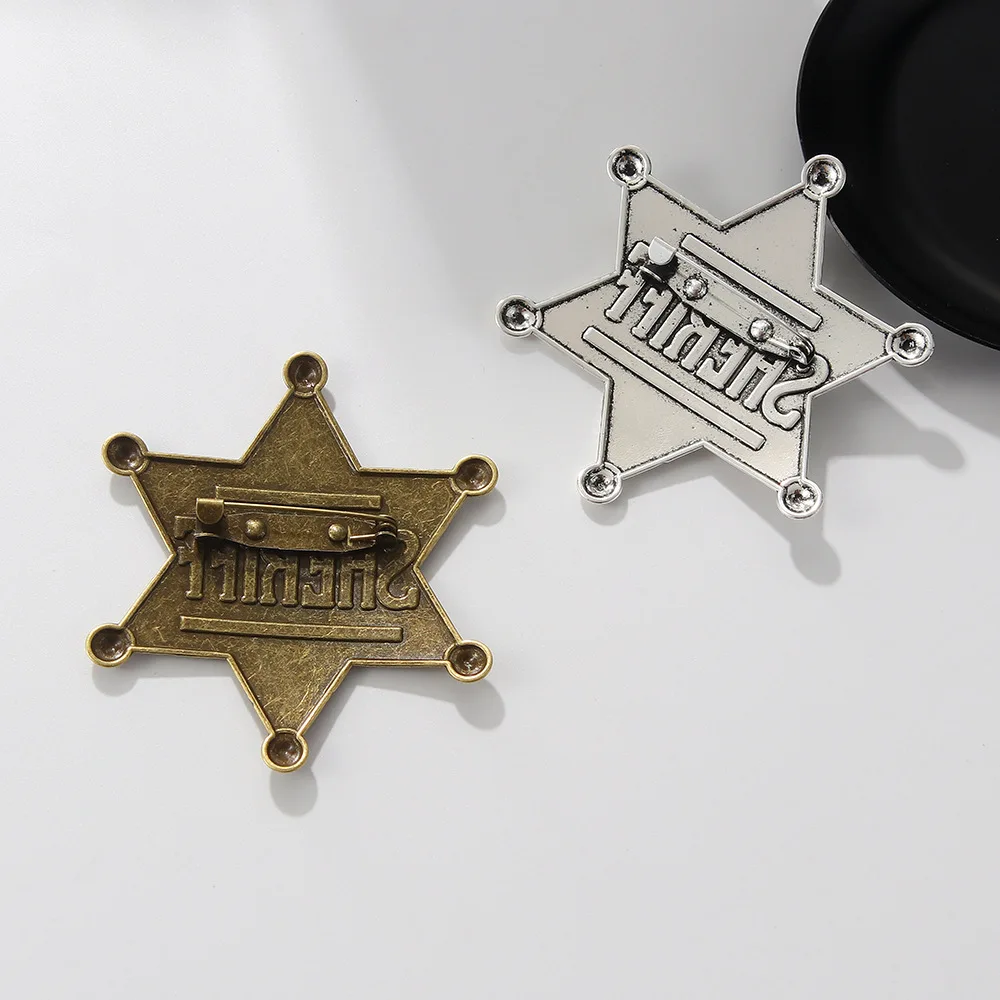 نجمة شريف المعادن المينا شارة خمر الرجعية الهالووين حزب بروش للنساء الرجال الإكسسوارات هدية #4