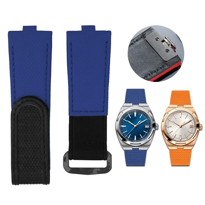 FKM Rubber Strap For VC Vacheron Constantin Watch Strap 4500v5500 v4600V 7900V New Design Quick Release Fluororubber Band 7MM