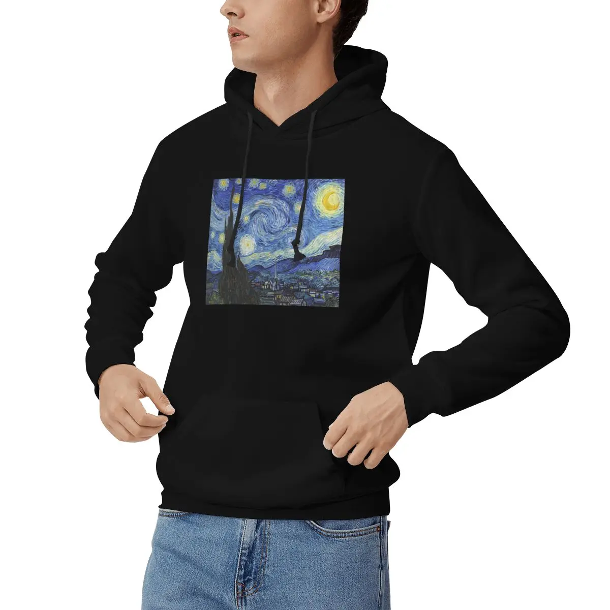 Starry Night - Vincent Van Gogh Hoodies Men Women Casual Pullover Sweatshirt Hip Hop Long Sleeve Streetwear Autumn Winter