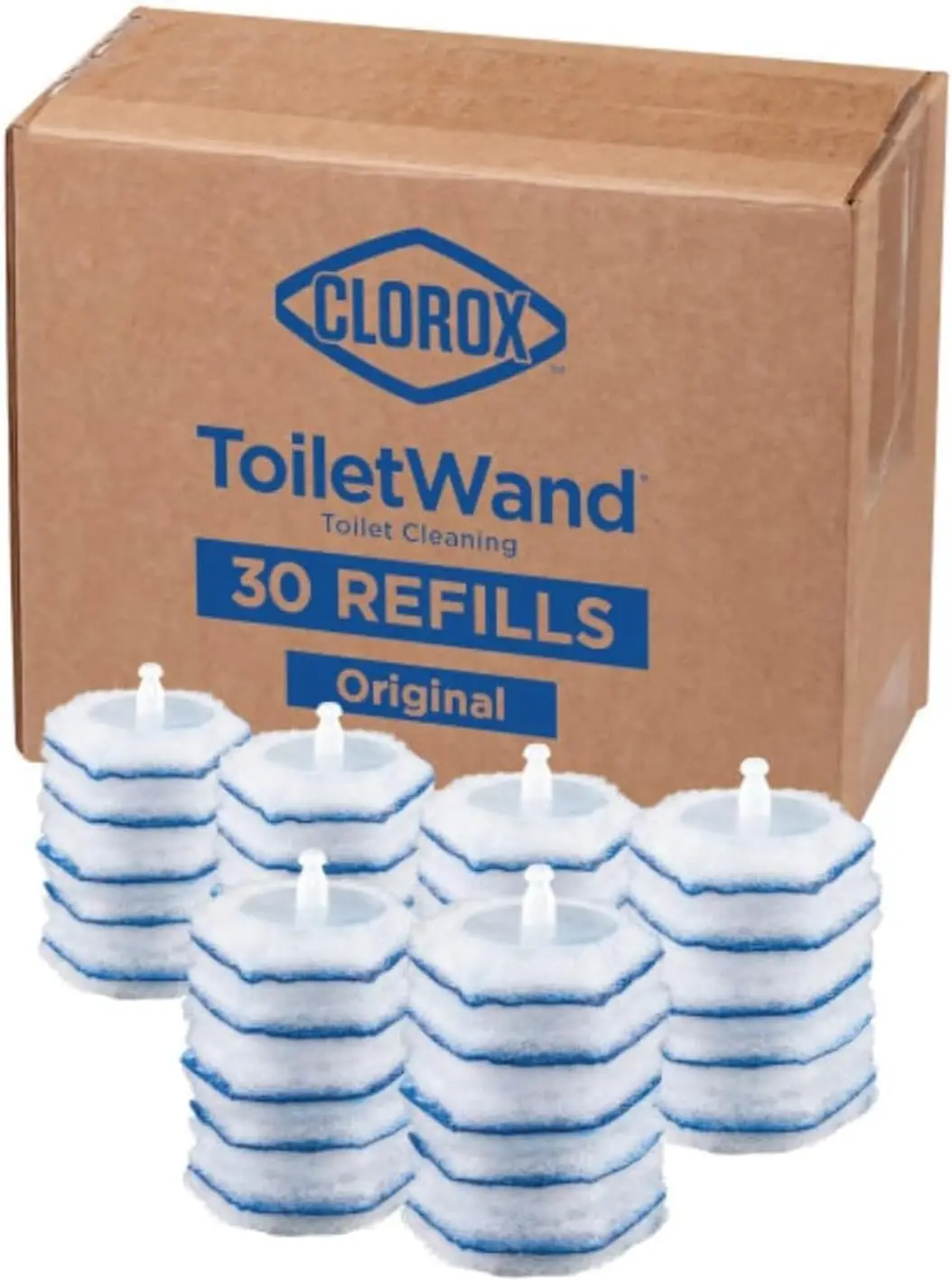 

Disposable Toilet Wand Heads, Disinfecting Refills, 30 Count - Hygienic Cleaning Solution