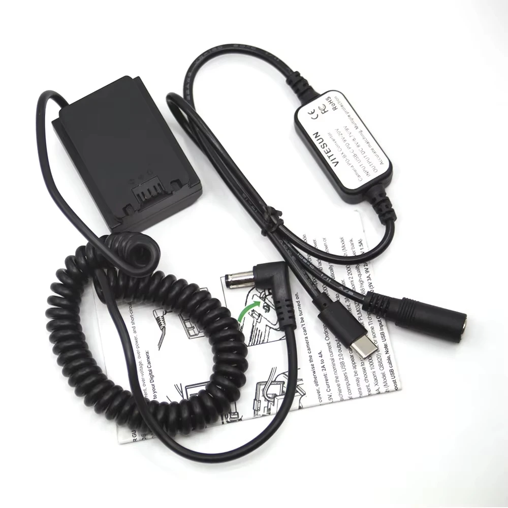 PD USB Type C Power Cable NP-FZ100 Dummy Battery Spring Cable for Sony A7R IV A7M3 A9 II A9M2 ILME-FX3 ILCE-7M3K ILCE-7C Camera