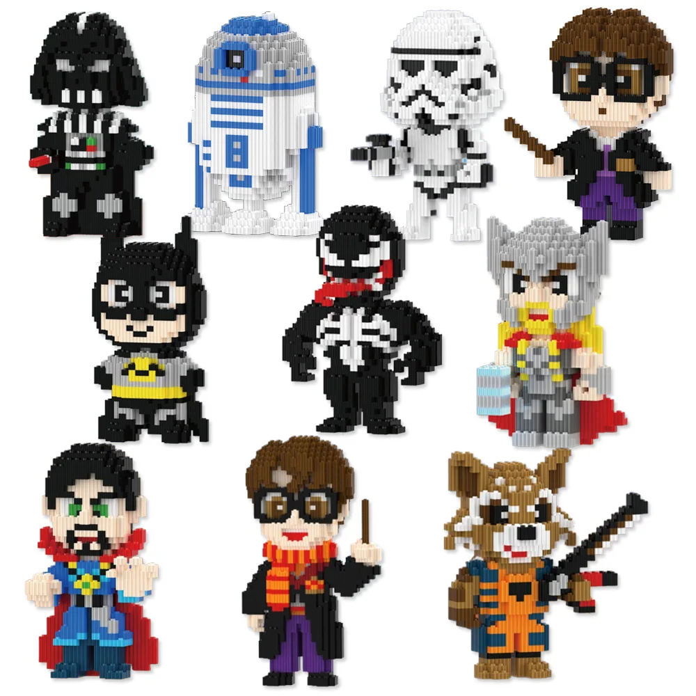 

Гарри Поттер Marvel фильм Волшебный строительный блок Ракета Тор Танос Модель Звездные войны R2D2 Собранные кирпичи Игрушка для рождественского подарка