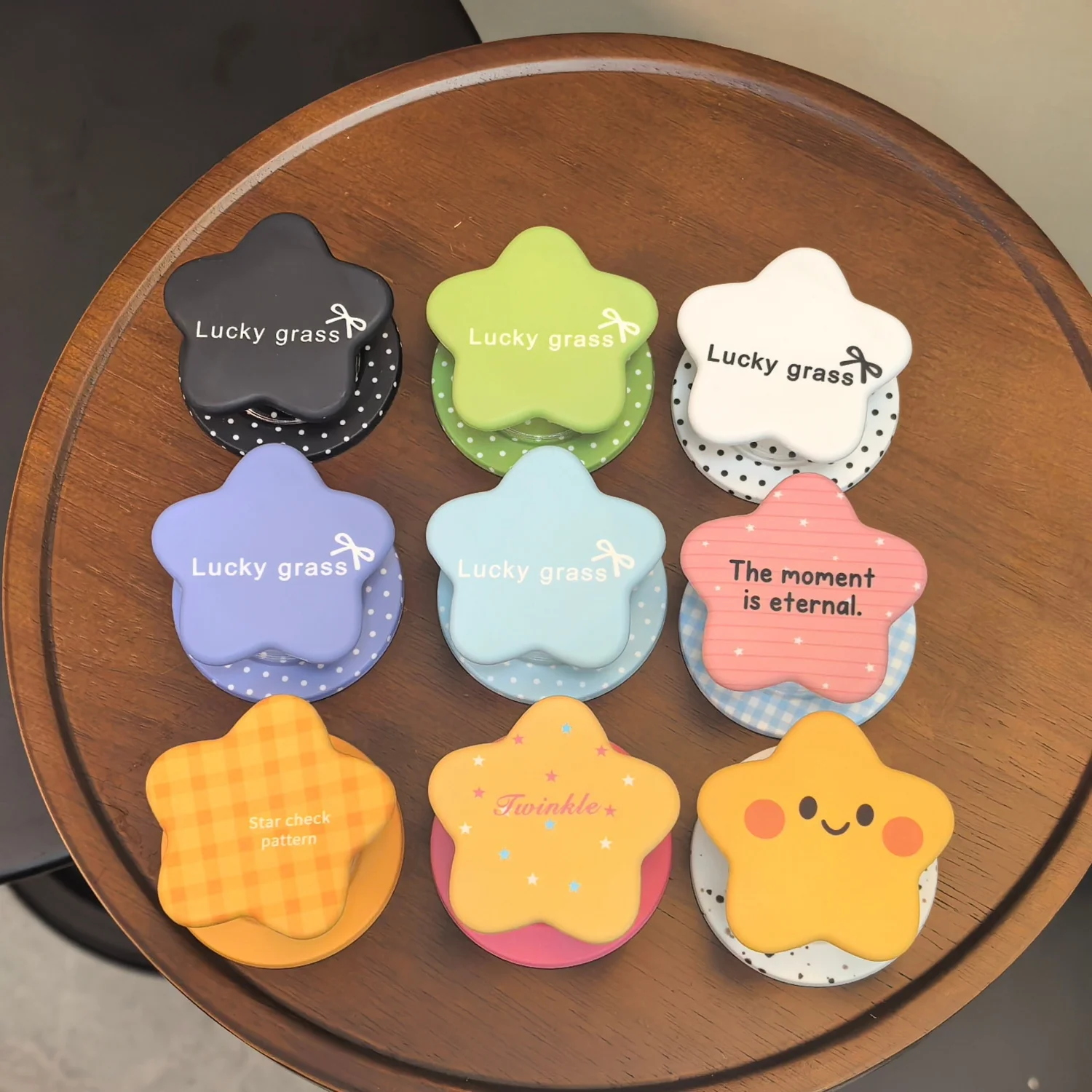 

Cute Cartoon Star Polka Dots Phone Grip Magnetic Stand For MagSafe Collapsible Holder Bracket For iPhone 17 16 15 Samsung