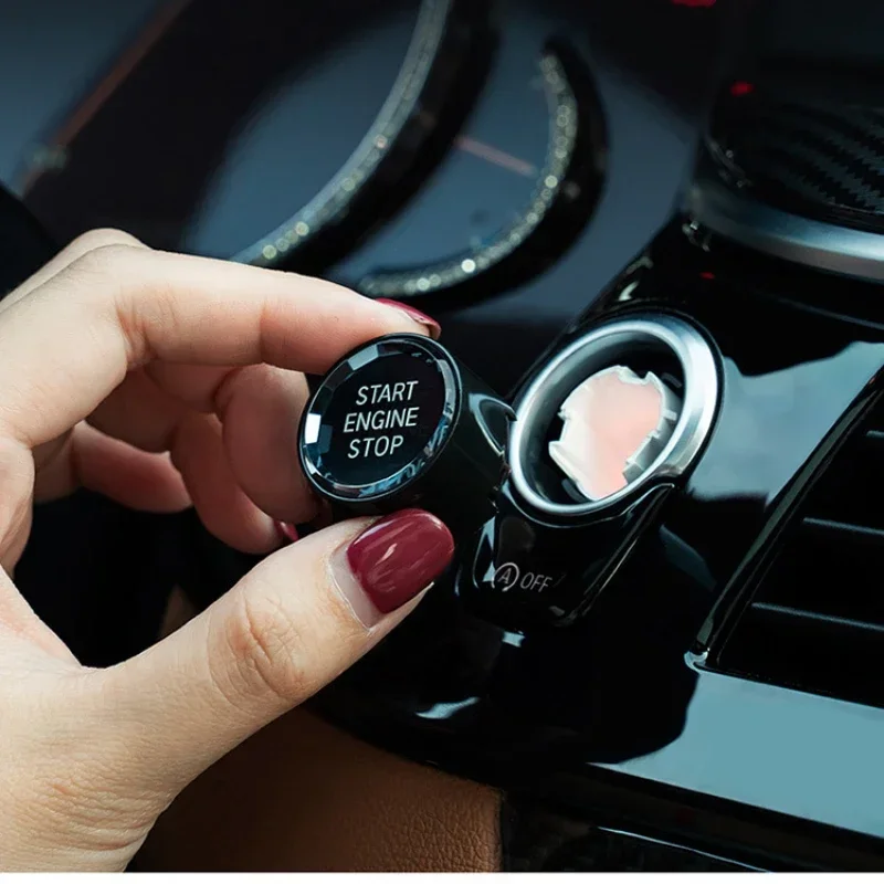 محرك السيارة بدء إيقاف التبديل زر ملصق الكسوة الداخلية لسيارات BMW X1 E84 E81 E87 X5 E70 X6 E71 E90 E60 E91 E92 E93 Z4 E89 E