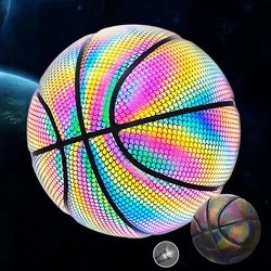 PU Basketball Reflective Ball Glowing Durable Basketball Luminous Luminous Basketballs Gifts Toys For Indoor Outdoor Night Game