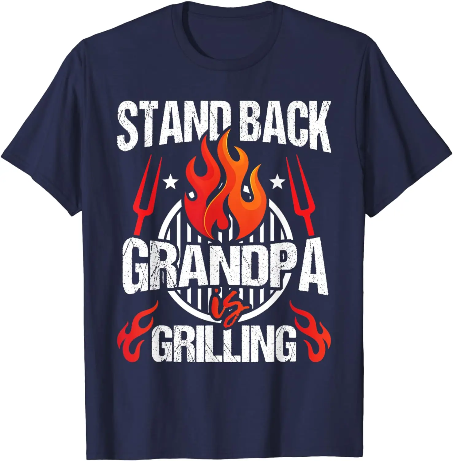 Stand Back Grandpa Is Grilling Granddad Papa T-Shirt Vintage Classic Fashion Streetwear O-neck Short-sleev Funny T Shirt Cotton