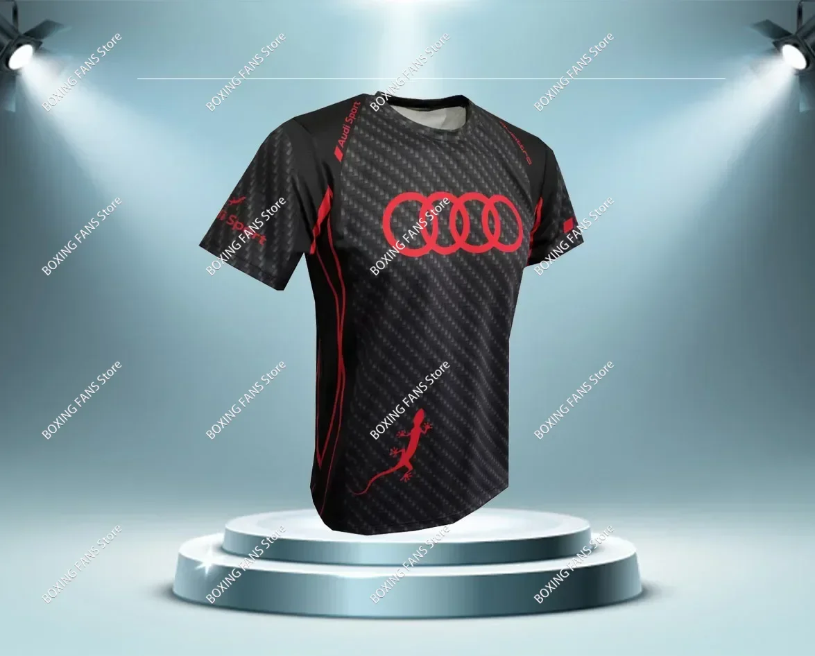 Popular Audi Racing Shirt Crew Neck T-shirt 3D Printing Breathable and Comfortable Adult Children's Sports Short-sleeved Top