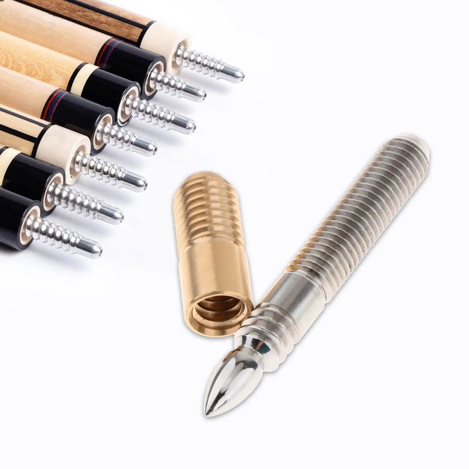 Convenient Pool Cue Joint Screw Billiard Shaft Fittings Stainless Steel Repair Part for Accessories