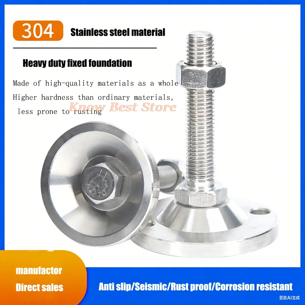 M6 M8 M10 M12 M16 M20 Stainless Steel heavy Fixed adjustable Foot Screw Leg Stopper Swivel Base Articulating Lathe Legs Glide