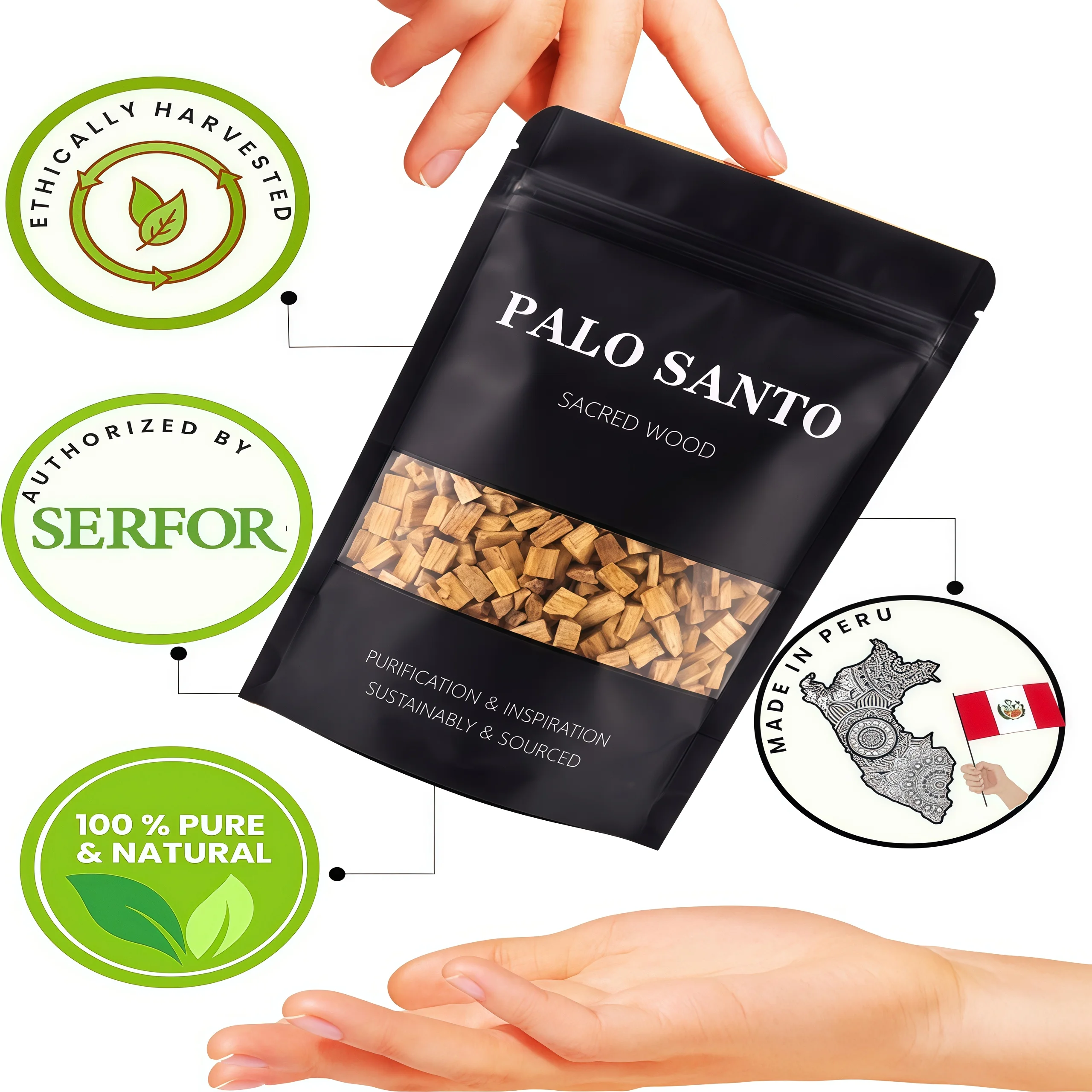 30g/50g/100g Palo Santo Chips, easy burn low smoke. Aromatherapy home scent, air freshener. For meditation, gifts, home cleansing, decor & chakra
