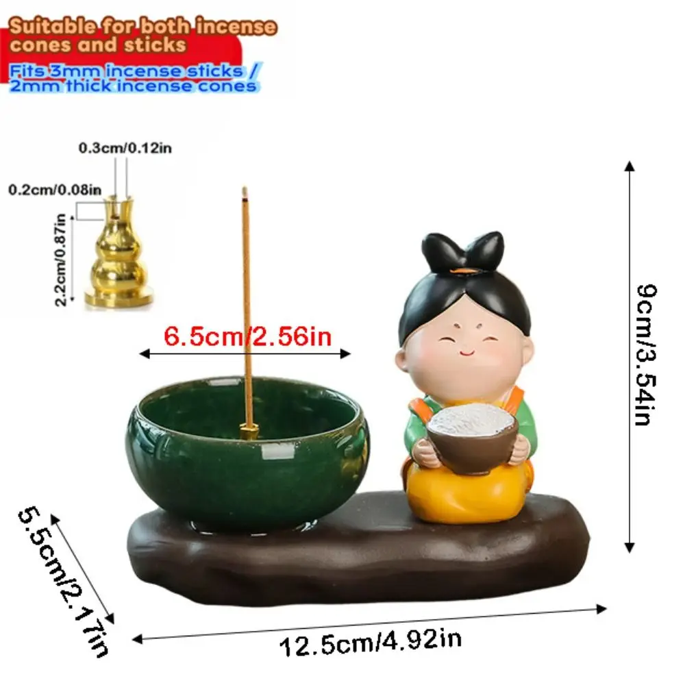 Creative Cartoon Girl Incense Burner Tang Dynasty Lady Traditional Ceramic Incense Stick Holder Heat-resistant Exquisite