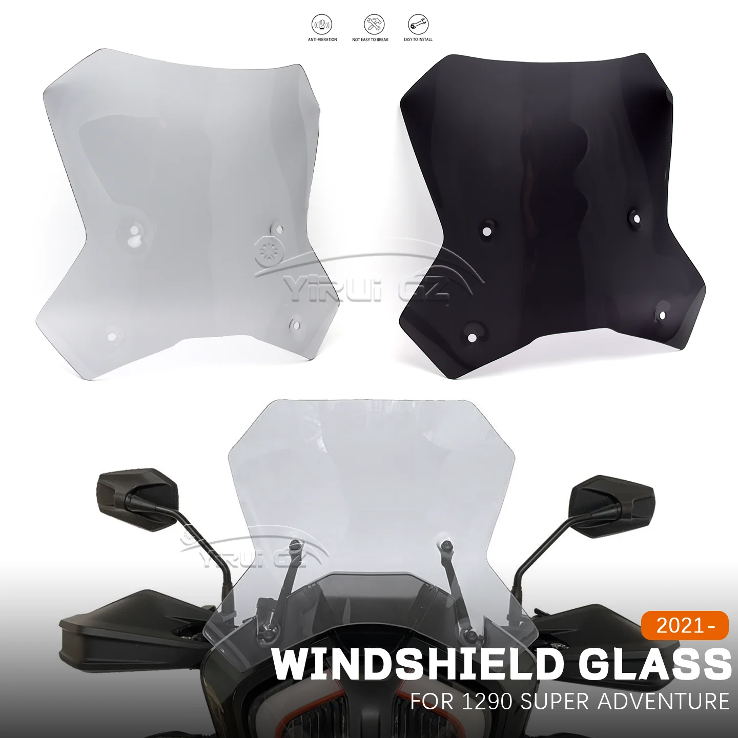 For 1290 super Adventure Raised Front Windshield Transparent Windshield Rain Chest Protector Motorcycle 1290super Adv 1290 2021-