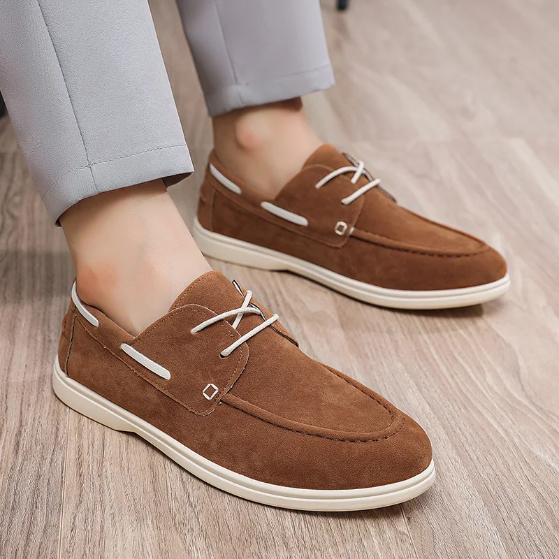 

2026 New Casual Shoes for Men Comfy Leather Loafers Man Business Shoes Light Flat Social Shoe Male Driving Shoes