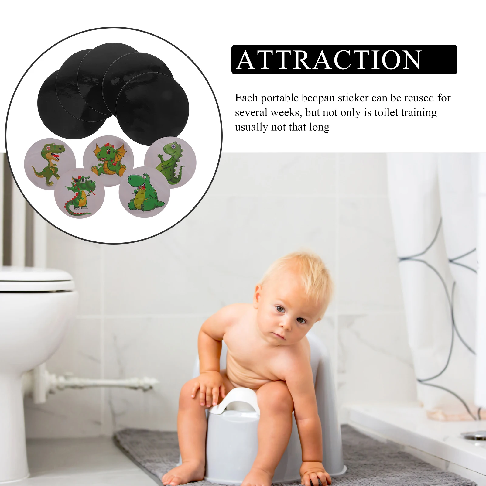 20Pcs Thermochromic Potty Training Stickers Fun Animal Pattern Reveal with Temperature Change for
