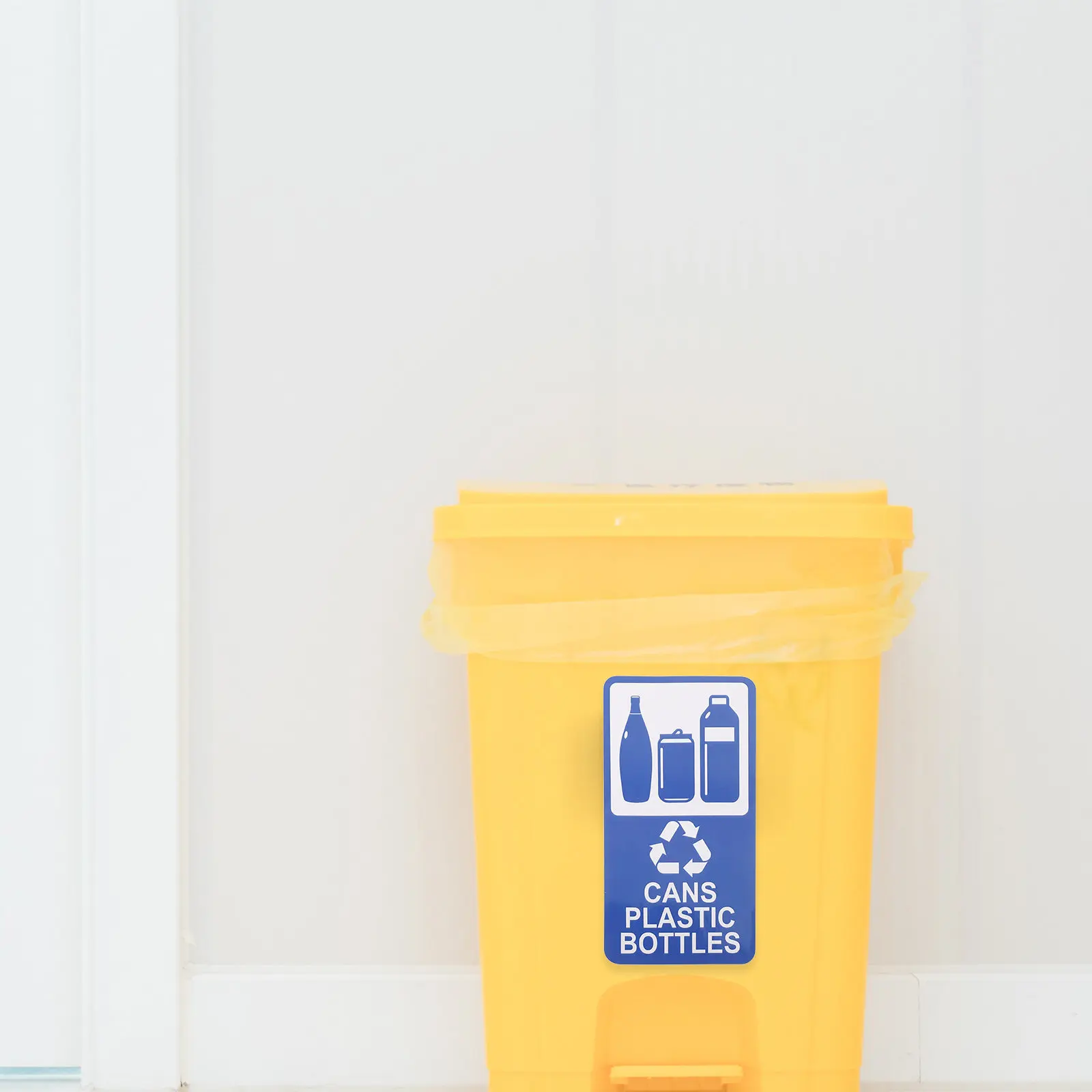 6Pcs Recycling Labels Vinyl Waterproof Self-Adhesive Trash Can Stickers for Home Office School Use 7.8x3.9in Garbage Stickers