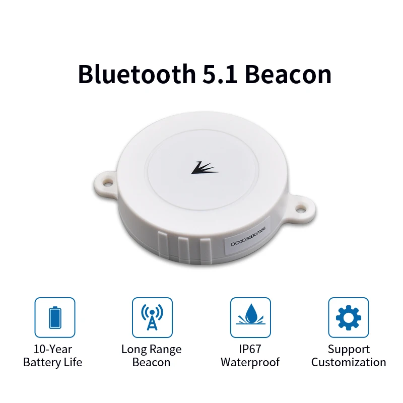 10 Years Long Battery Life Bluetooth 5.1 Dialog DA14531 iBeacon For IoT Indoor Tracking Bluetooth Programmable Beacon