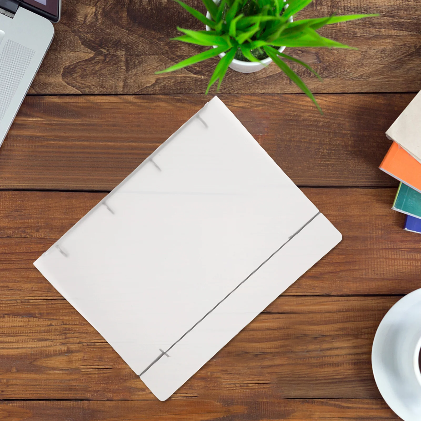 1pc Transparent Pp Folder Large Capacity File Organizer Portable Document Storage Bag For A4 Receipts Business Cards Plastic