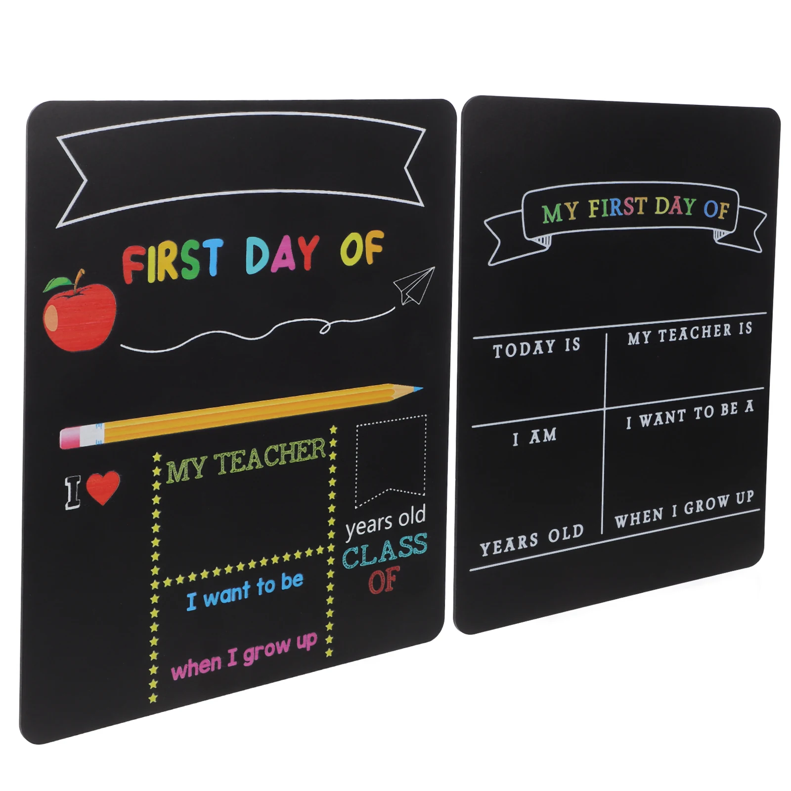 

2pcs Double Sided Back To School Chalkboard Sign For Preschool Kindergarten Elementary College Day Waterproof