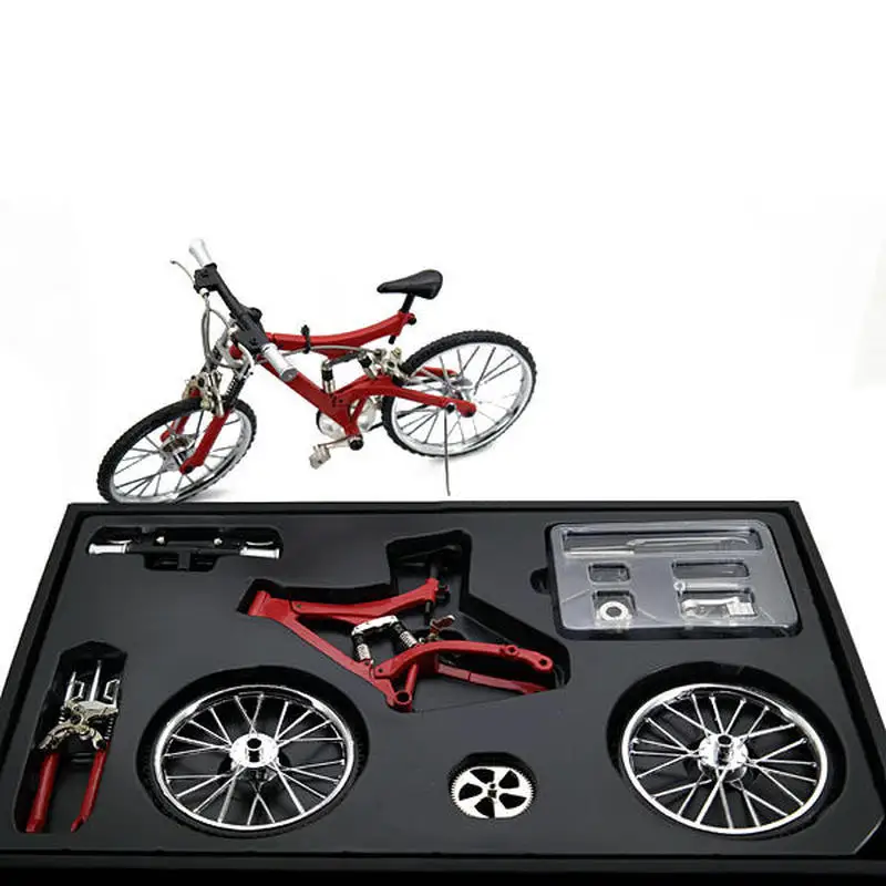 Bicycle Model Simulation DIY Alloy Mountain Road Bicycle Set Decoration Gift Model DIY Model Toy Teaching Model