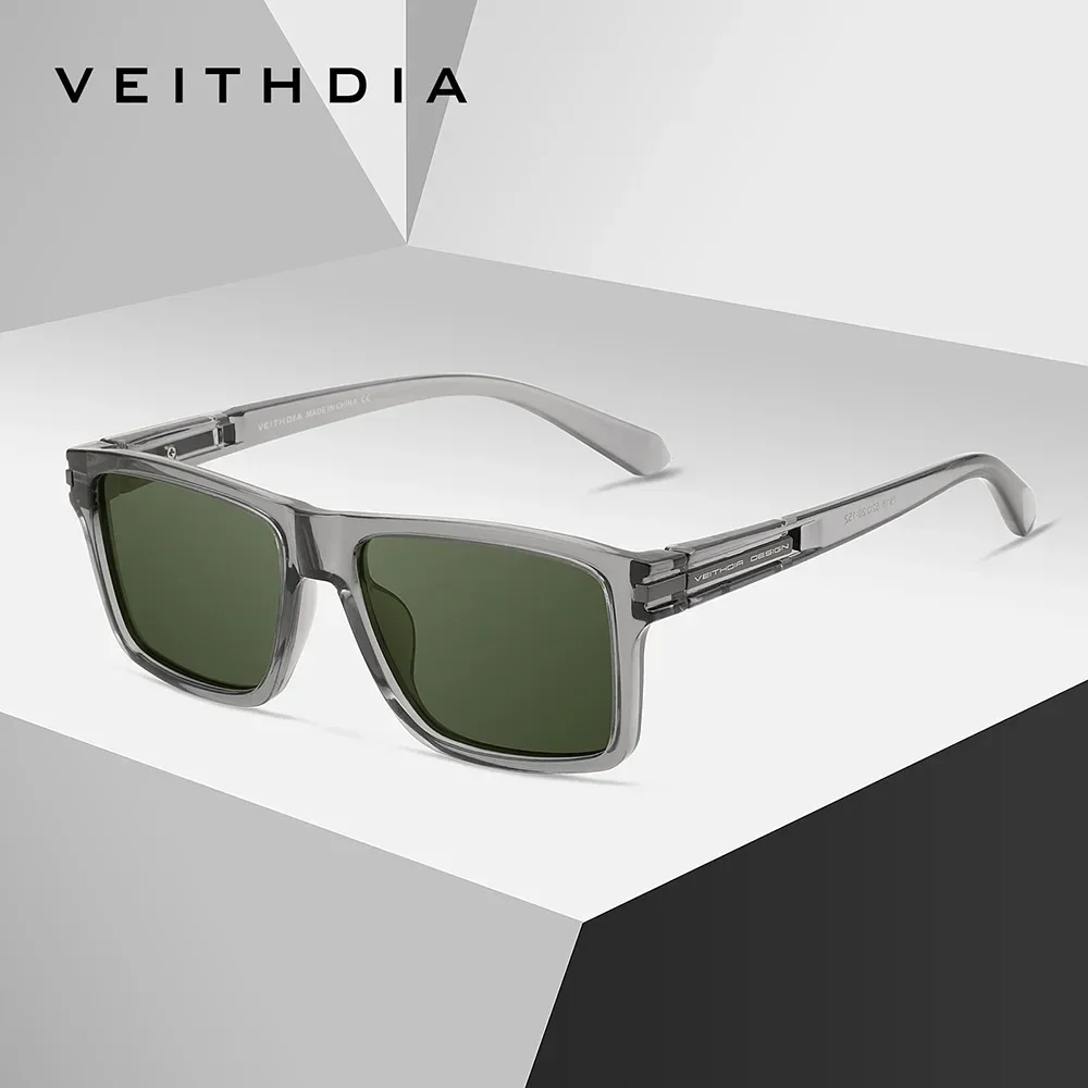 VEITHDIA New Style Fashion Sunglasses Outdoor Driving Polarized UV400  Lens Glasses Square Business Classic Retro Glasses FA7918