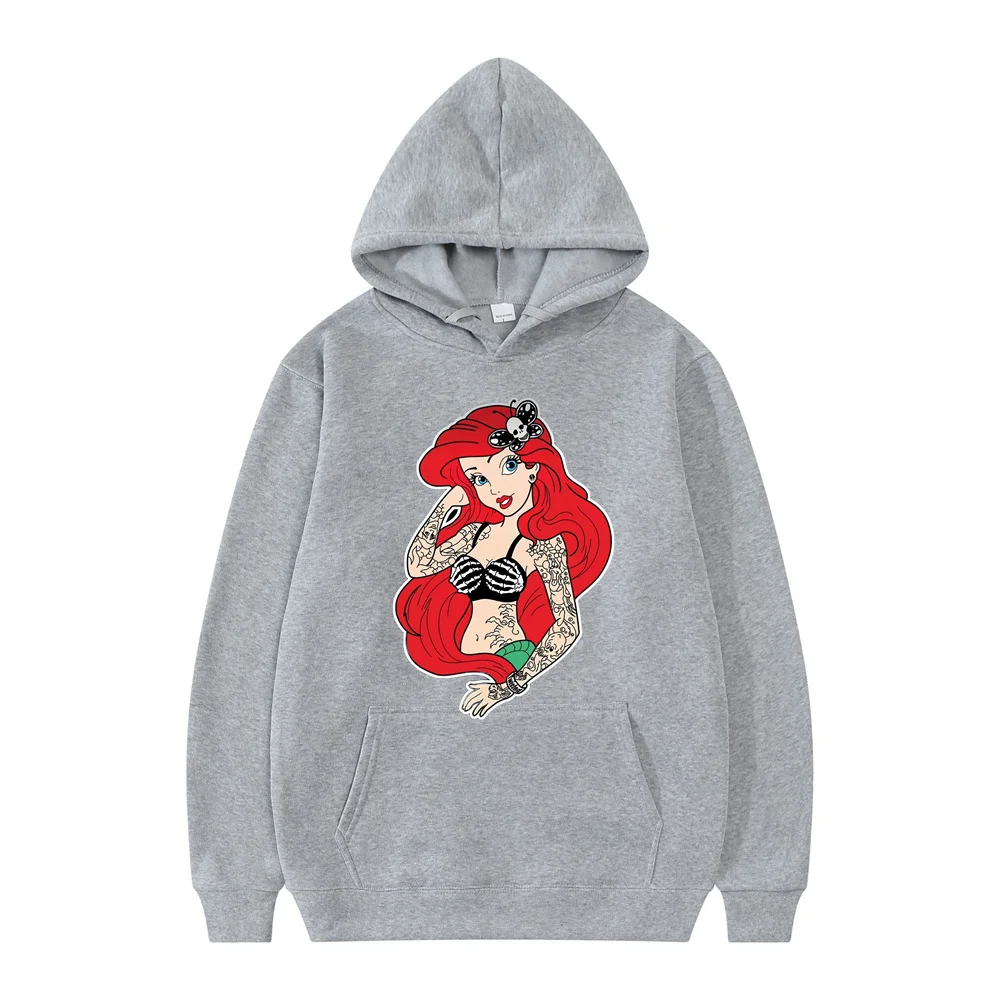 Hoodie bertudung untuk wanita, pakaian bertudung longgar bergaya Anime Disney lucu untuk wanita