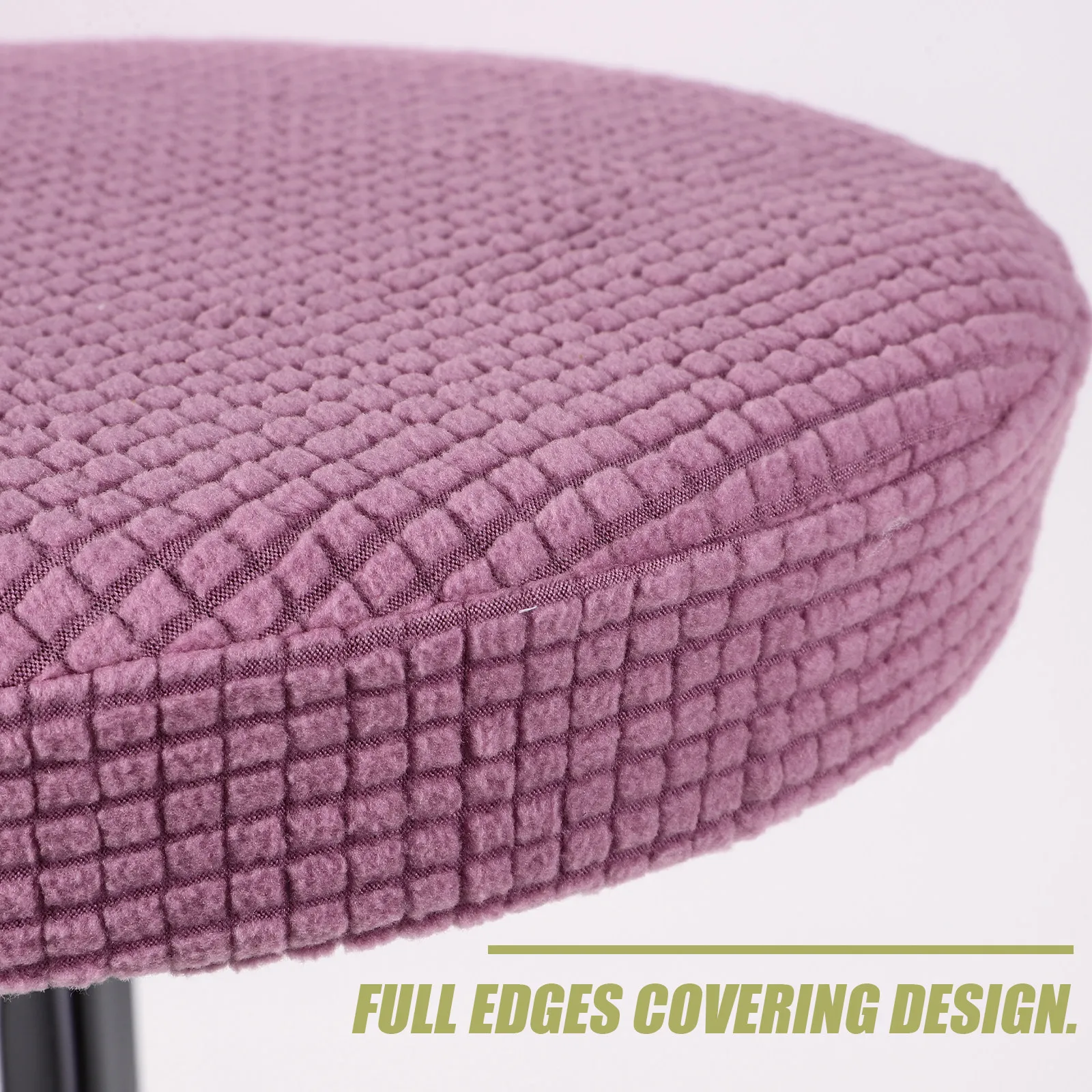 Dark Gray Round Chair Cover Elastic Stretch Seat Protector for Bar Stool Hotel Party Office 30-38Cm Flexible Wrinkle Resistant