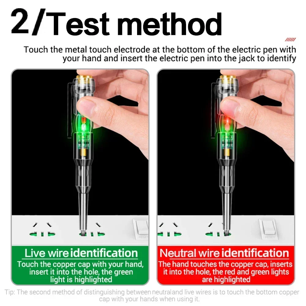 1PC เครื่องทดสอบแรงดันไฟฟ้าปากกา 70 V-250 V Induction Power Detector ไขควงตัวบ่งชี้วงจร