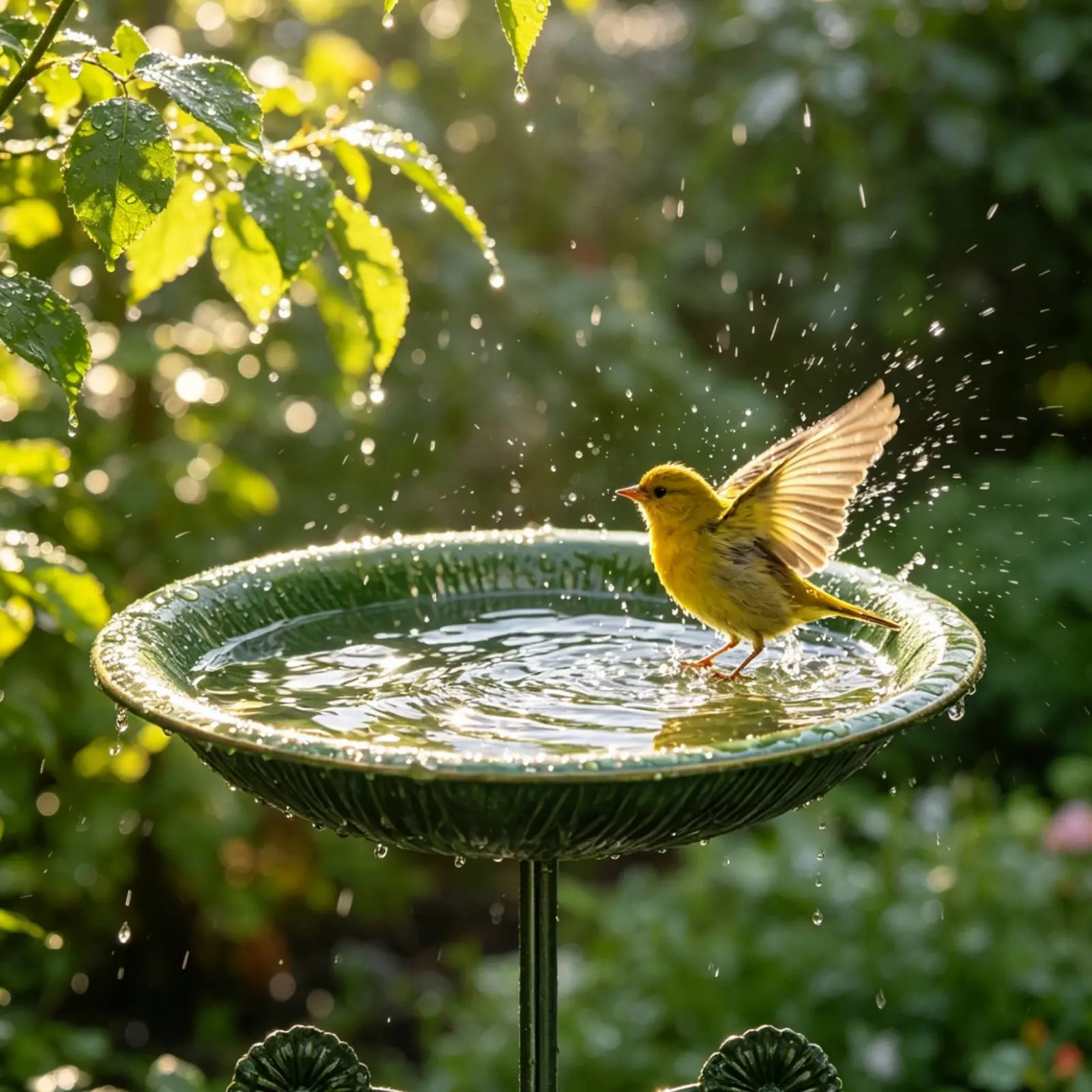 Bird Bath Feeder Bowl Twofold Use Vintage Bird Bath Stand Rustic Design Outdoor Decorative for Backyard - view 5