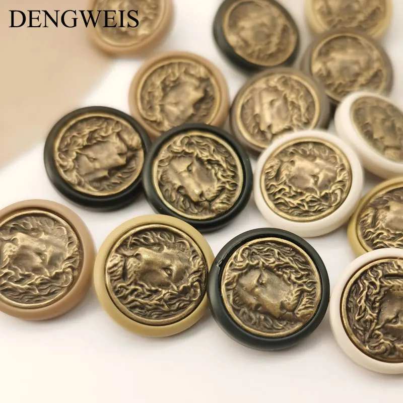 15mm 17mm Harz und Metall Kombination Löwenkopf Muster kleine Knöpfe Hemd Manschetten Kleidung Nähzubehör Nähen Knöpfe – Detail 2