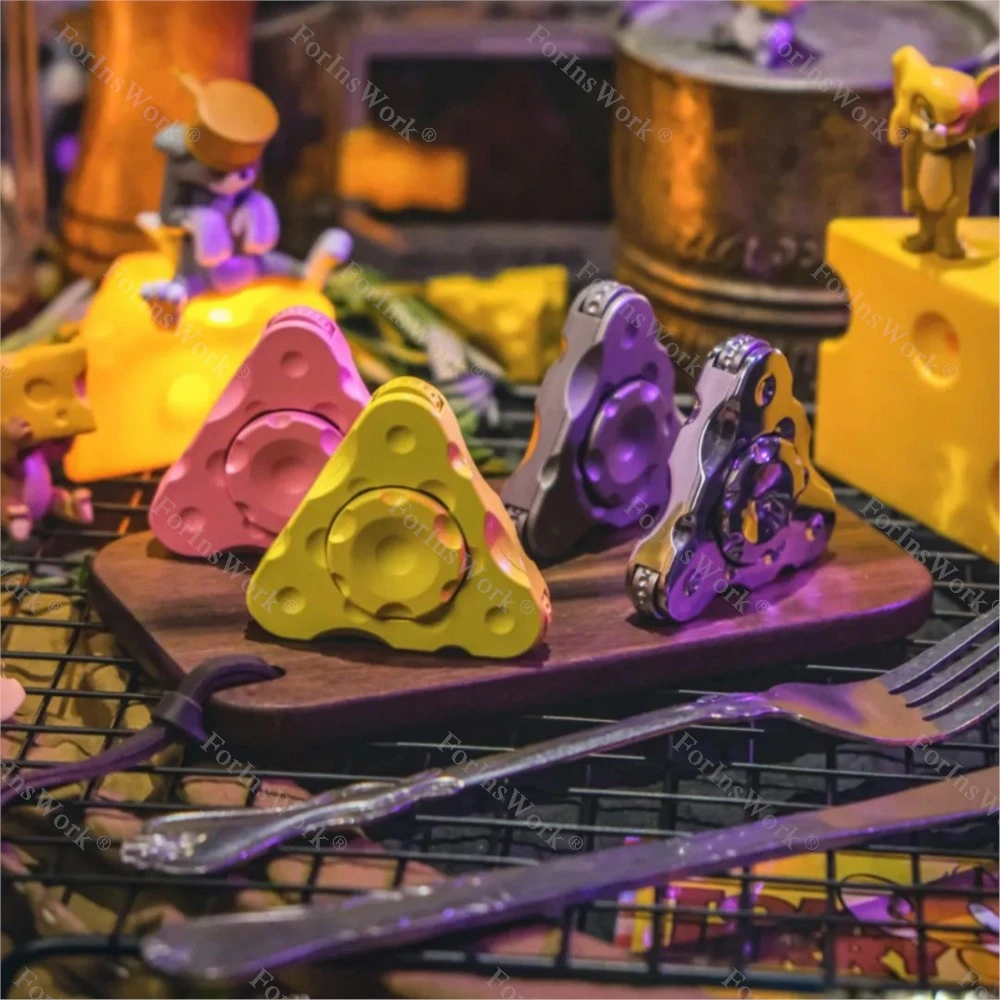 OSEDC チーズ フィジェット スピナー ファイルを解凍するローラー 大人用 クールなガジェット ストレス解消おもちゃ 不安おもちゃ