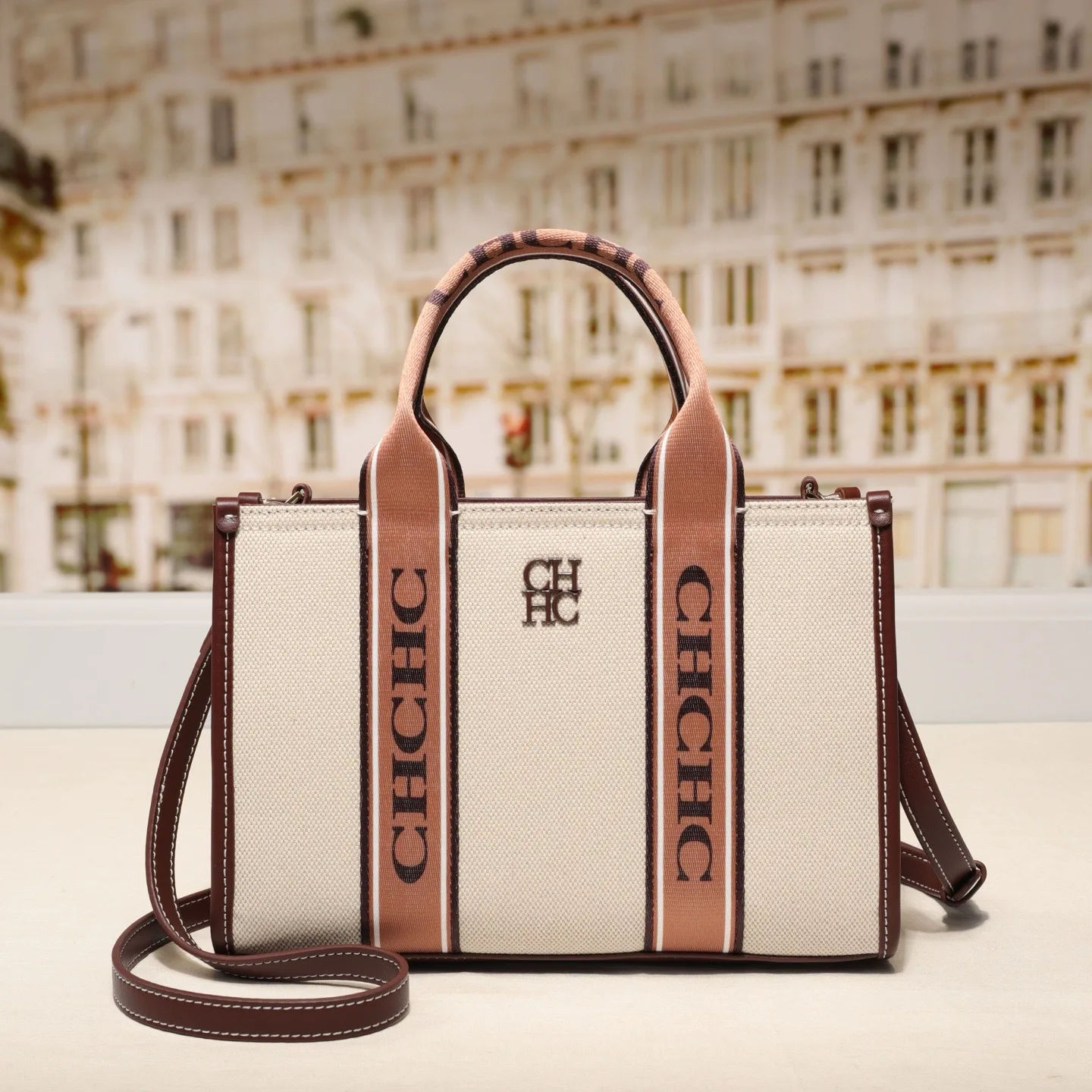 

CHHC 2026 Women's Canvas Tote Bag Minimalist Square Purse Crossbody Bag Casual Shoulder Bag Vintage Chic Niche Large Capacity