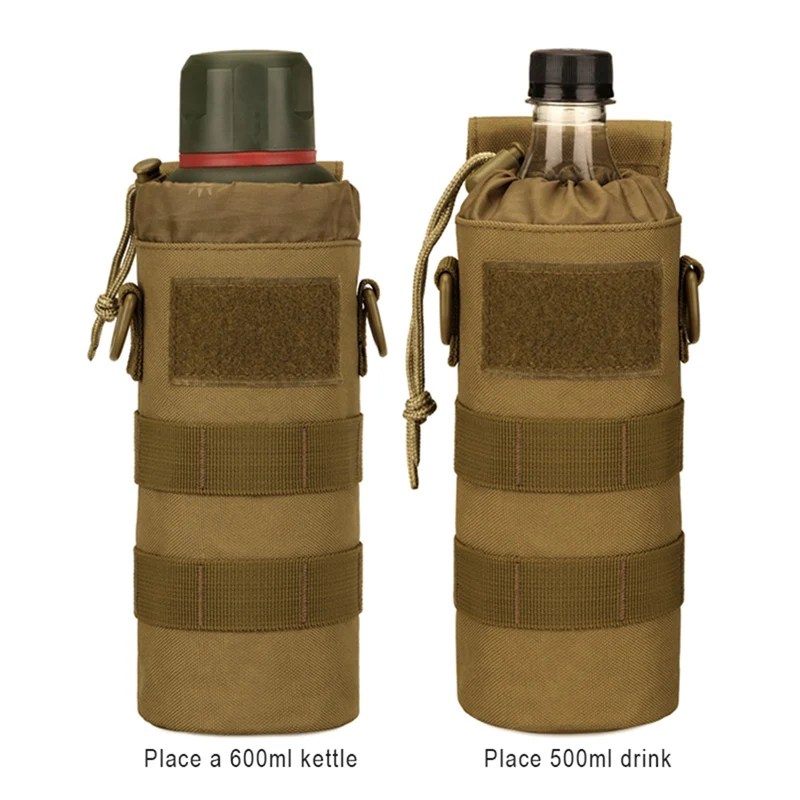 Imagem -02 - Outdoor Portátil 600d Nylon Kettle Pocket Utility Pouch Tactical Molle Water Bottle Bolsa Caça e Camping Water Bottle Cover