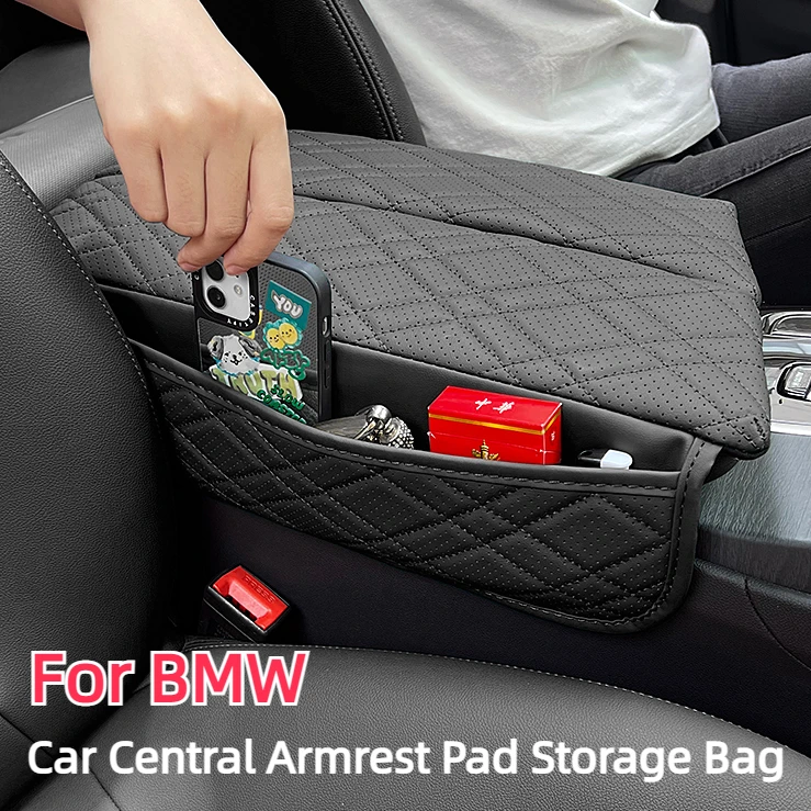 Car Central Armrest Pad Storage Bag For BMW G30 G38 F10 F11 F15 F16 G05 G06 X5X6X7 G32 6GT LHD Auto Center Armrest Mat Accessory