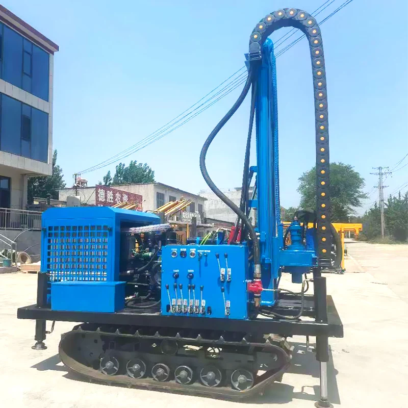 

Индивидуальная гидравлическая гусеничная буровая установка для глубоких скважин на 300 м, прецизионное позиционирование, самая продаваемая роторная буровая установка для водяных скважин