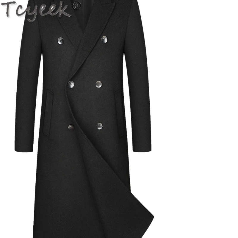 Tcyeek Winter Fall 68% Wool Jackets Man Clothes Fashion Casual Wool & Blends Coat Men Double-faced Woolen Coats Abrigos Hombre