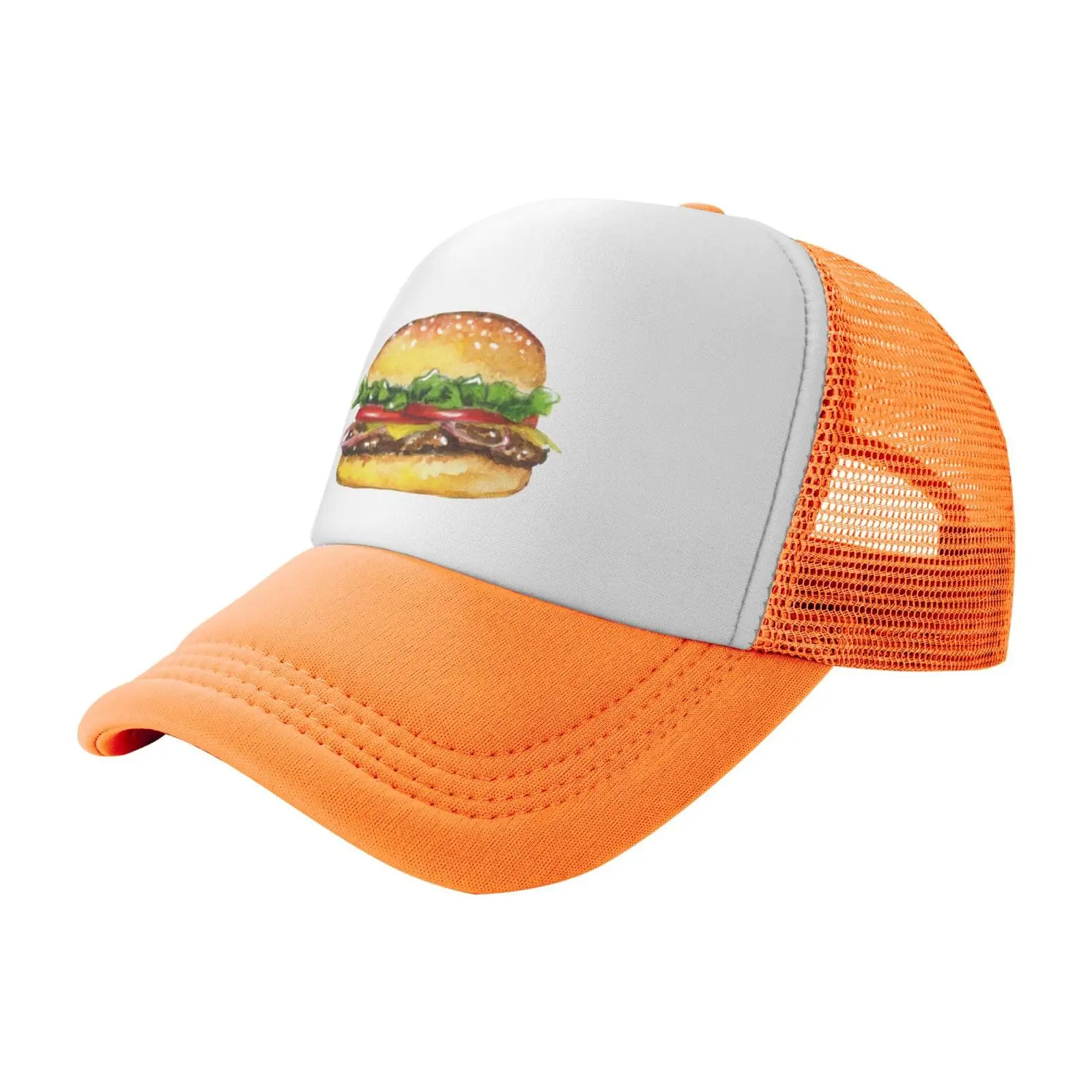 Mesh Dad Hat Adjustable Washed Fast Food Hamburger Baseball Dad Cap Funny Distressed Ball Trucker Cap for Women Men Unisex