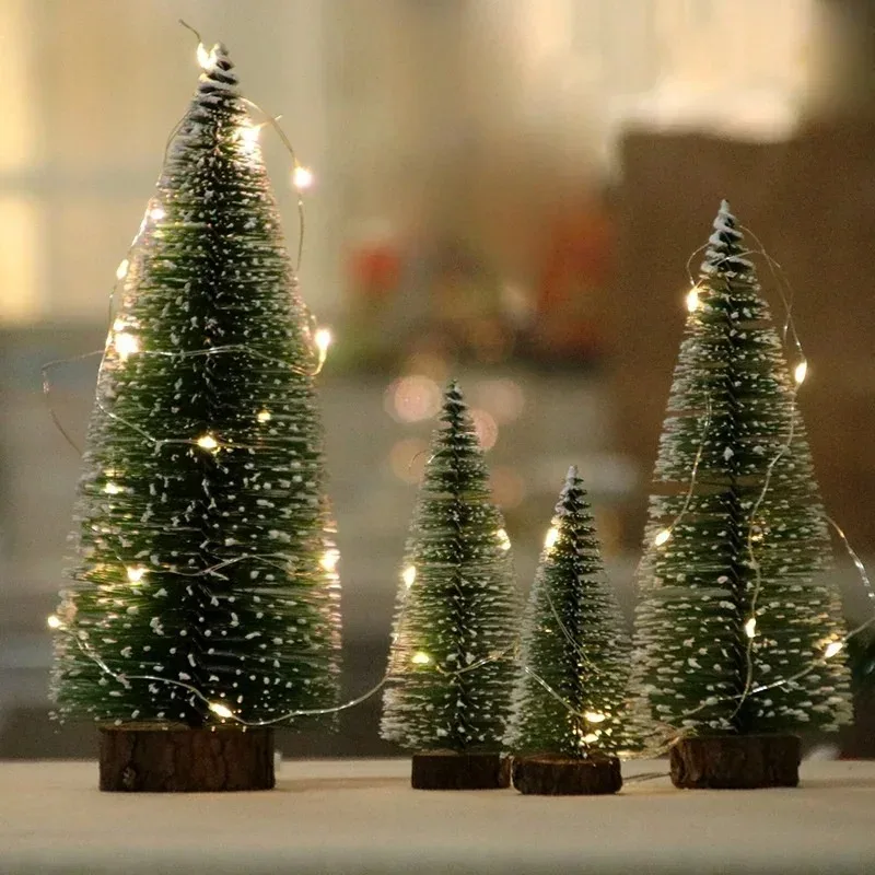 Mini Xmas Tree Tabletop Festive Ornament Merry Christmas Home Decorations for Home Crismas Tree 5 Sizes High 10/15/20/25/30cm