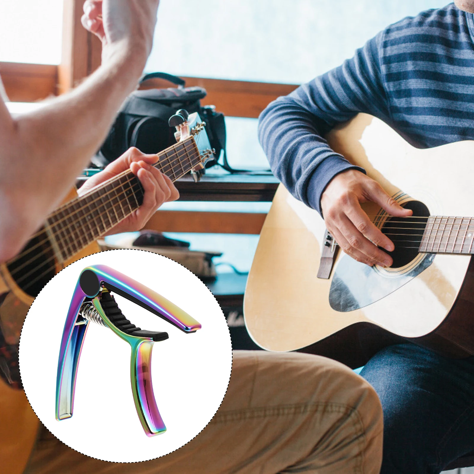 

Capo Guitar Clamping Acoustic Tuner Adjustable for Zinc Alloy Accessories Capos