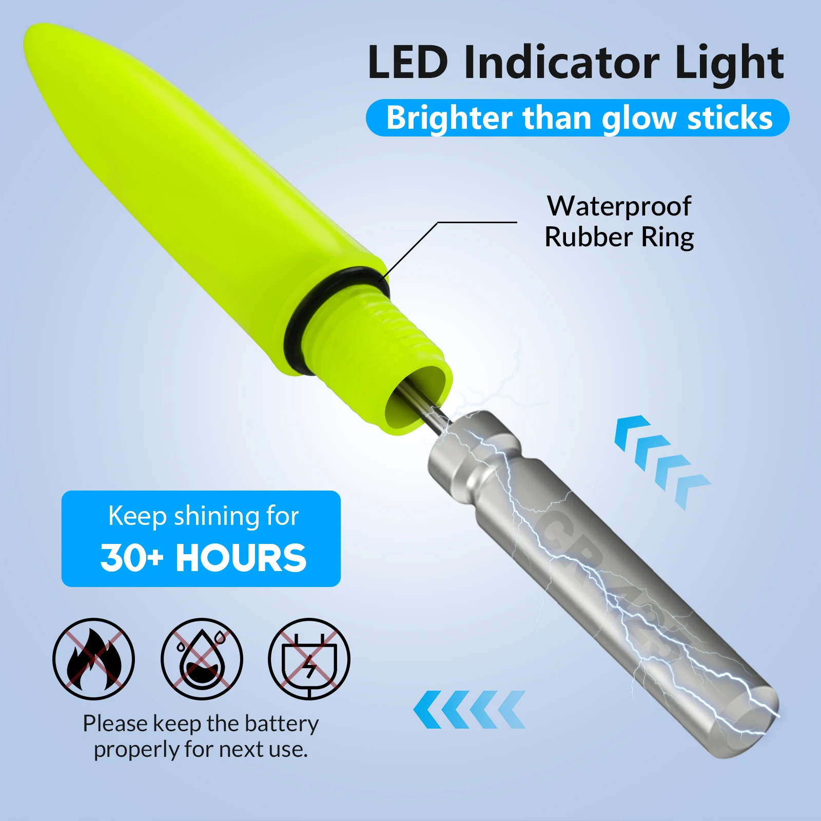 THKFISH 4pcs LED Electronic Floats EVA Plastic Luminous Night Fishing Slip Bobbers Rock Fishing Sliding Float 4in 6in 7in view 6