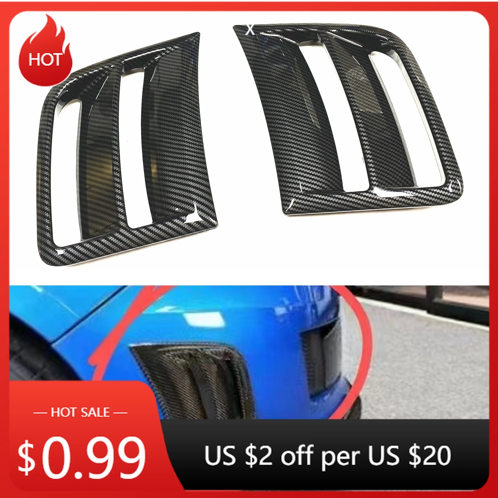 

Автомобильная передняя боковая крышка вентиляционного отверстия, капот, накладка на вентиляционное отверстие для Subaru STI WRX GRB Wagon, 10-я Impreza WRX Hatchback, комплекты кузова 5 Doo