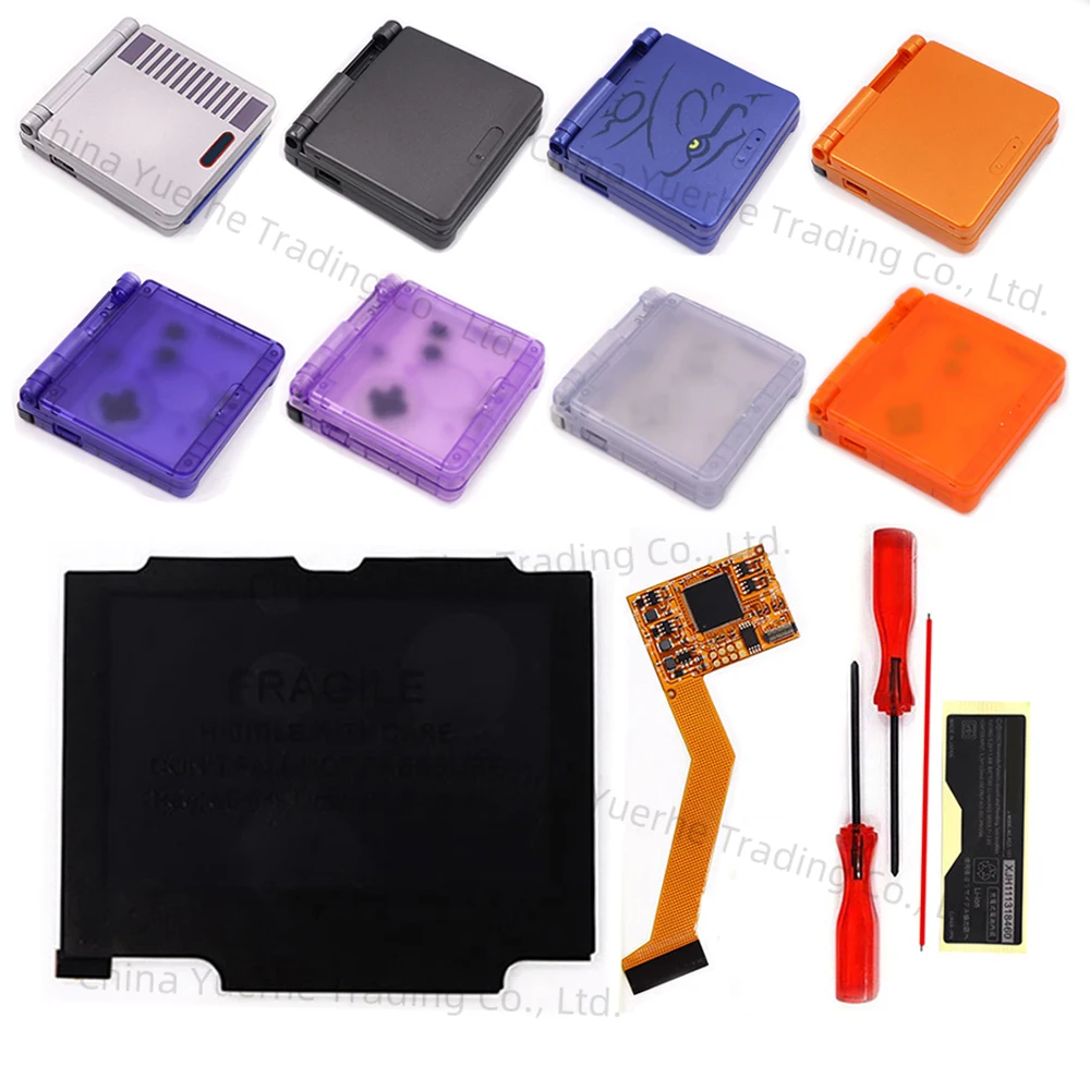 

Hispeedido For GBA SP V2 IPS Backlight Backlit LCD Kit For GameBoy Advance SP GBA SP With Pre-cut Housing Shell
