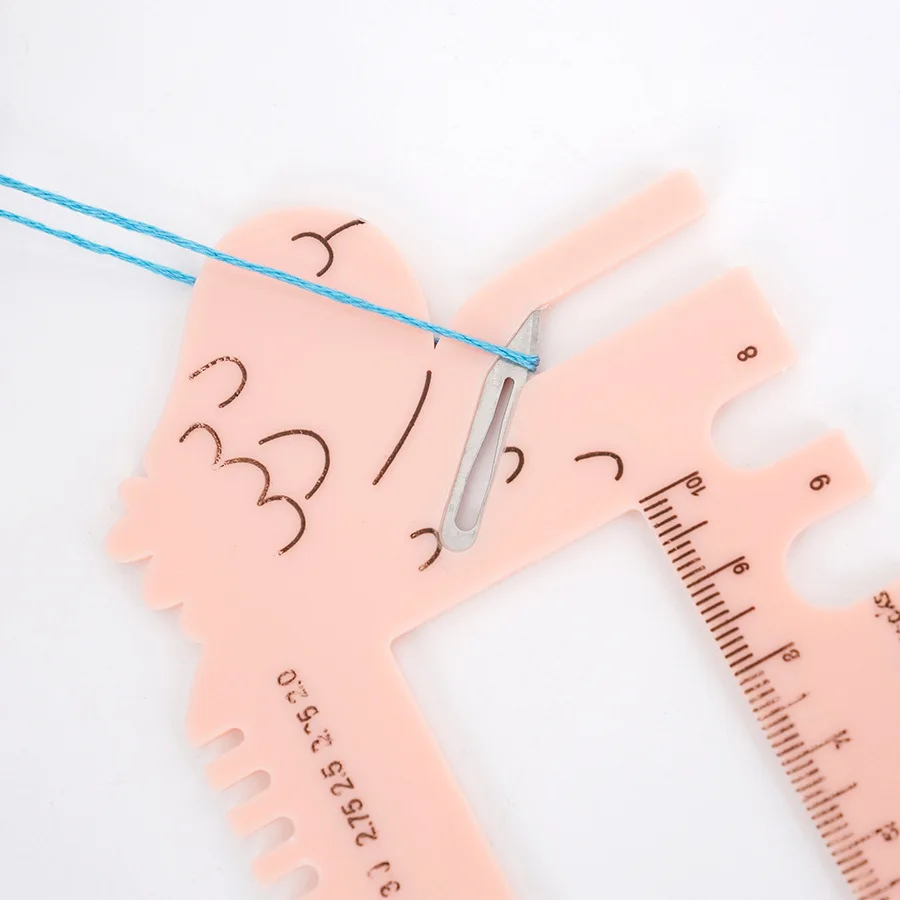 Portable ABS Plastic Horn Knitting Ruler, Special Knit Crochet Measure Gauge for Wool Yarn Clothing Hand Knitting Accessories - view 4